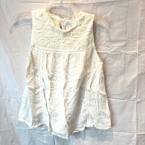 House of Harlow 1960 Cream Floral Embroidered Gauze  Blouse SZ L NWOT